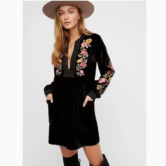 Free People | Dresses | Free People Mia Embroidered Dress | Poshmark